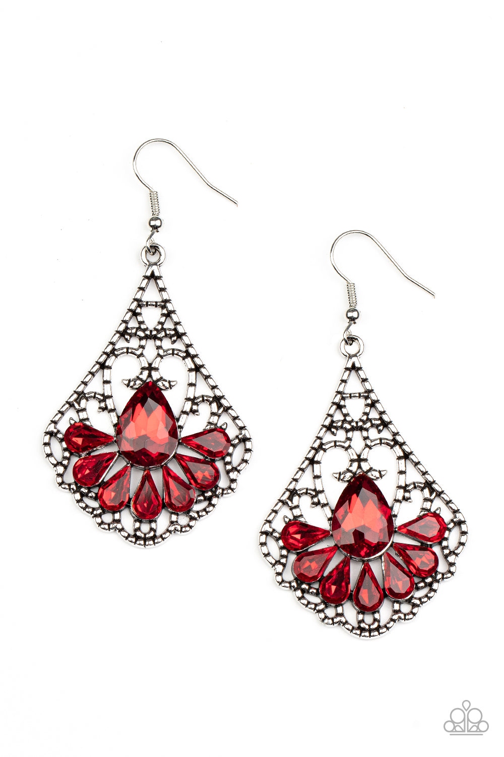 Exemplary Elegance - red - Paparazzi earrings