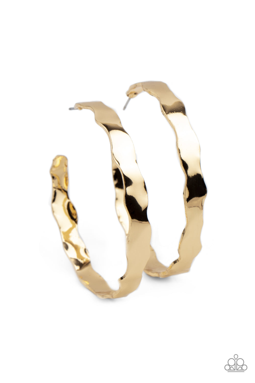 Exhilarated Edge - gold - Paparazzi earrings