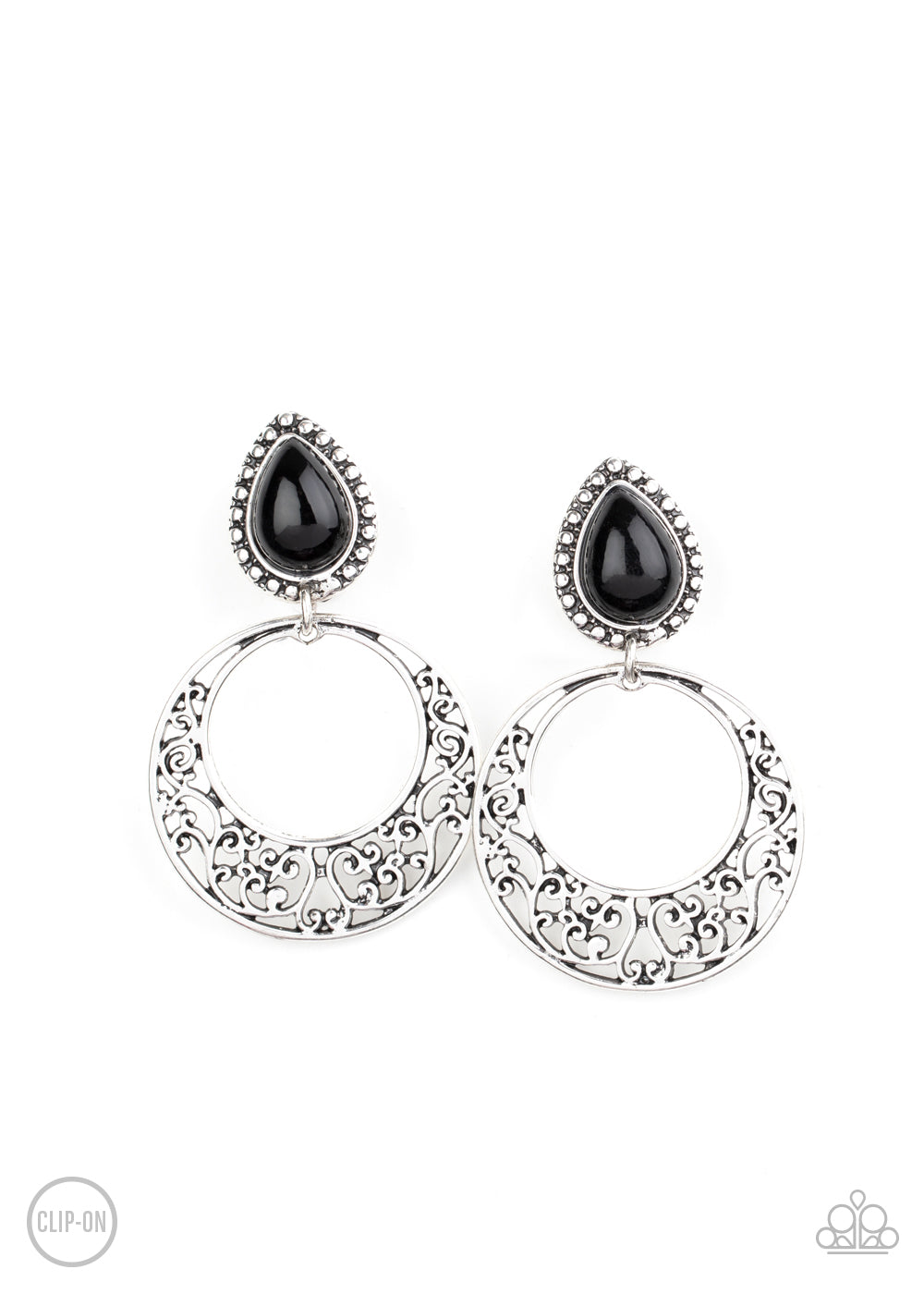 Exotic Escape - black - Paparazzi CLIP ON earrings