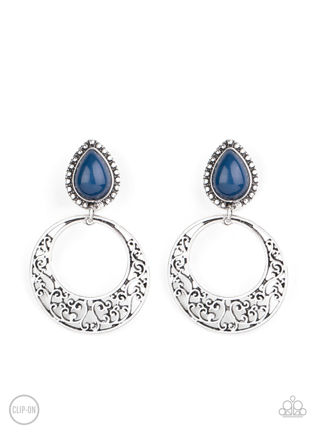Exotic Escape - blue - Paparazzi CLIP ON earrings