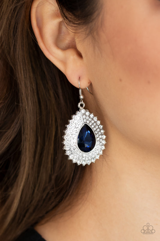 Exquisitely Explosive - blue - Paparazzi earrings