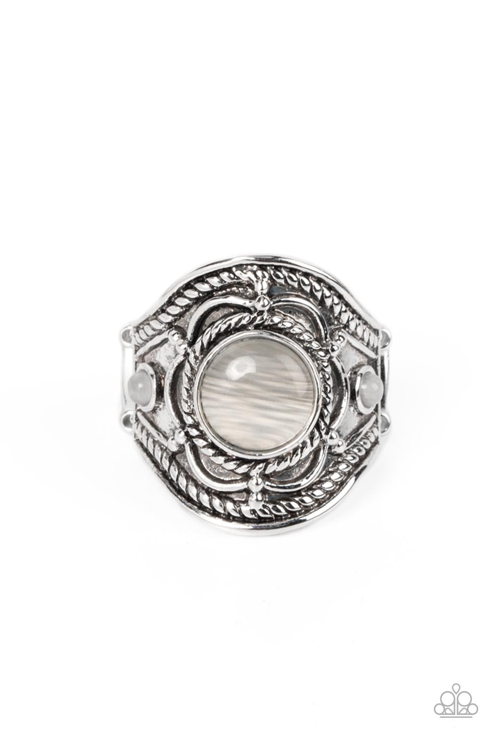 Exuberant Escapade - white - Paparazzi ring
