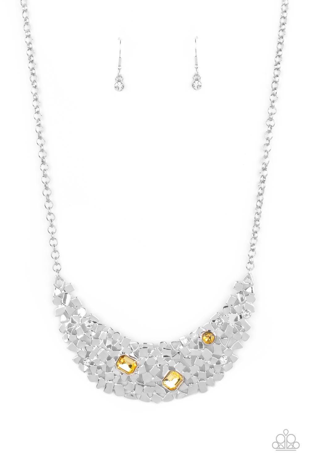 Fabulously Fragmented - yellow - Paparazzi necklace