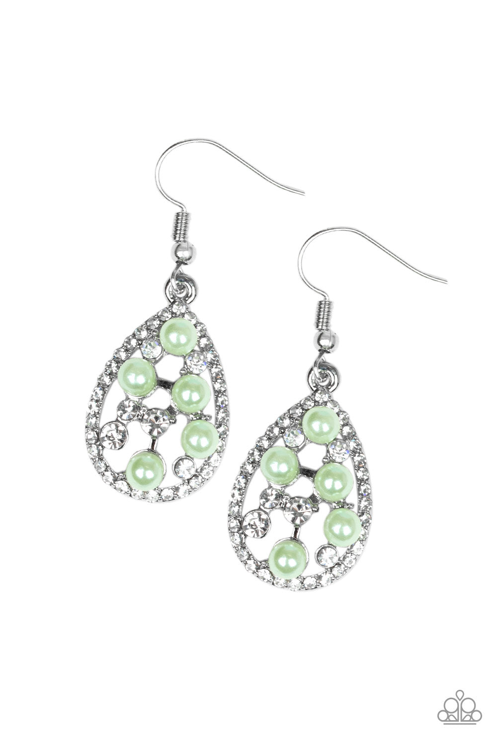 Fabulously Wealthy - green - Paparazzi earrings