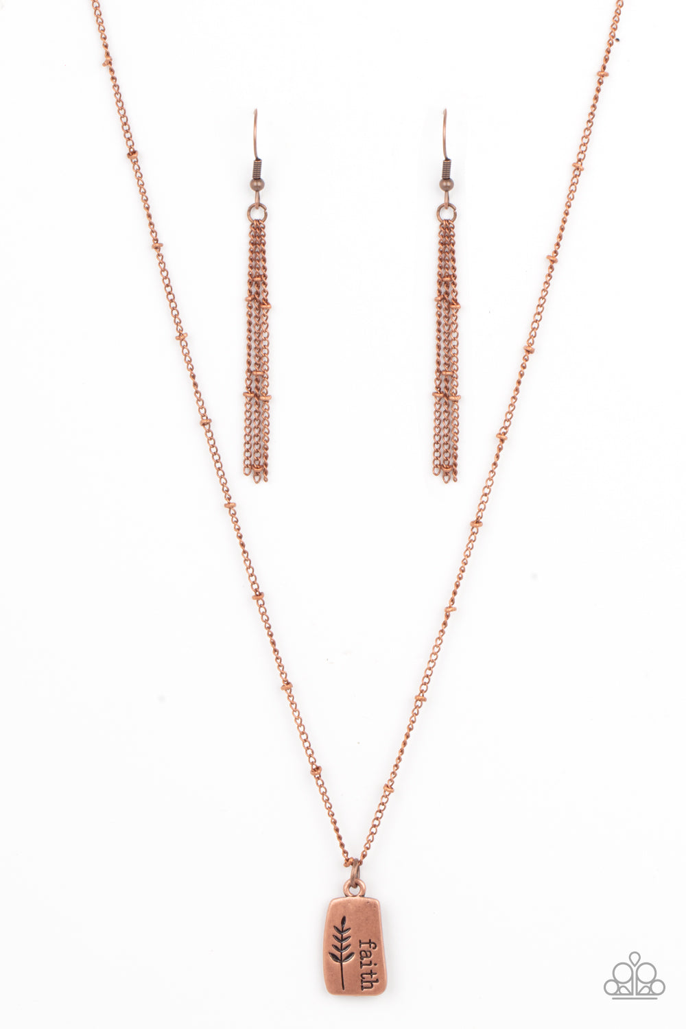 Faith Over Fear - copper - Paparazzi necklace