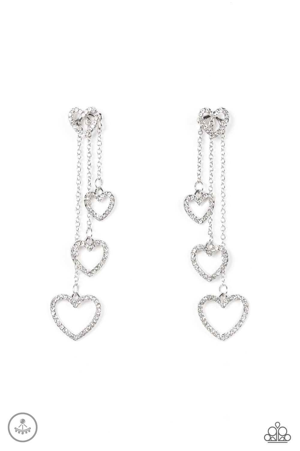 Falling In Love - white - Paparazzi earrings
