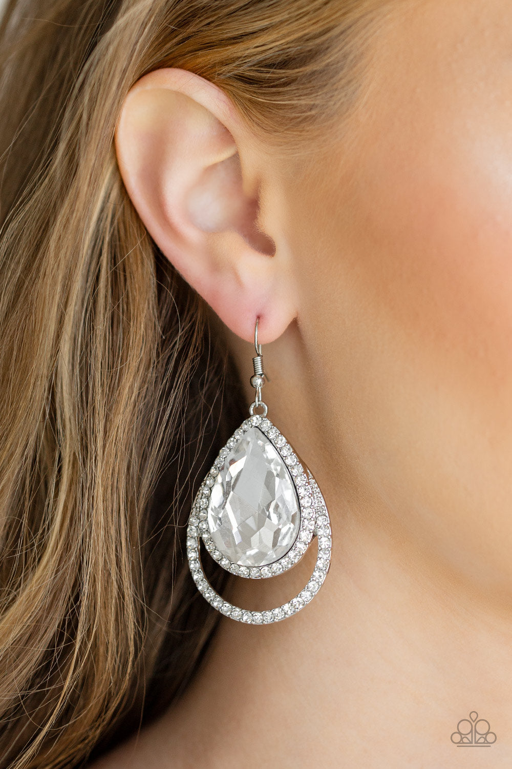 Famous - white - Paparazzi earrings