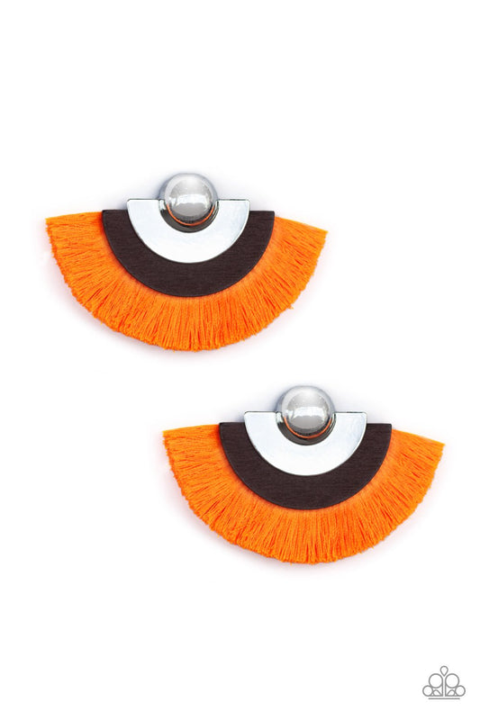 Fan the Flamboyance-orange-Paparazzi earrings