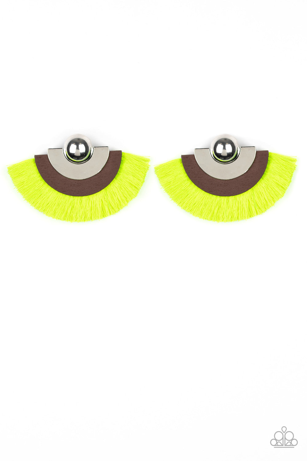 Fan the Flamboyance - yellow - Paparazzi earrings