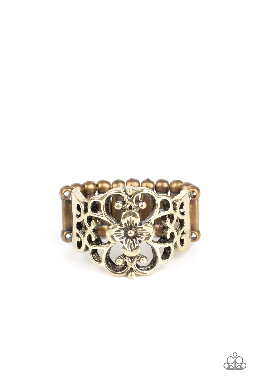 Fanciful Flower Gardens - brass - Paparazzi ring