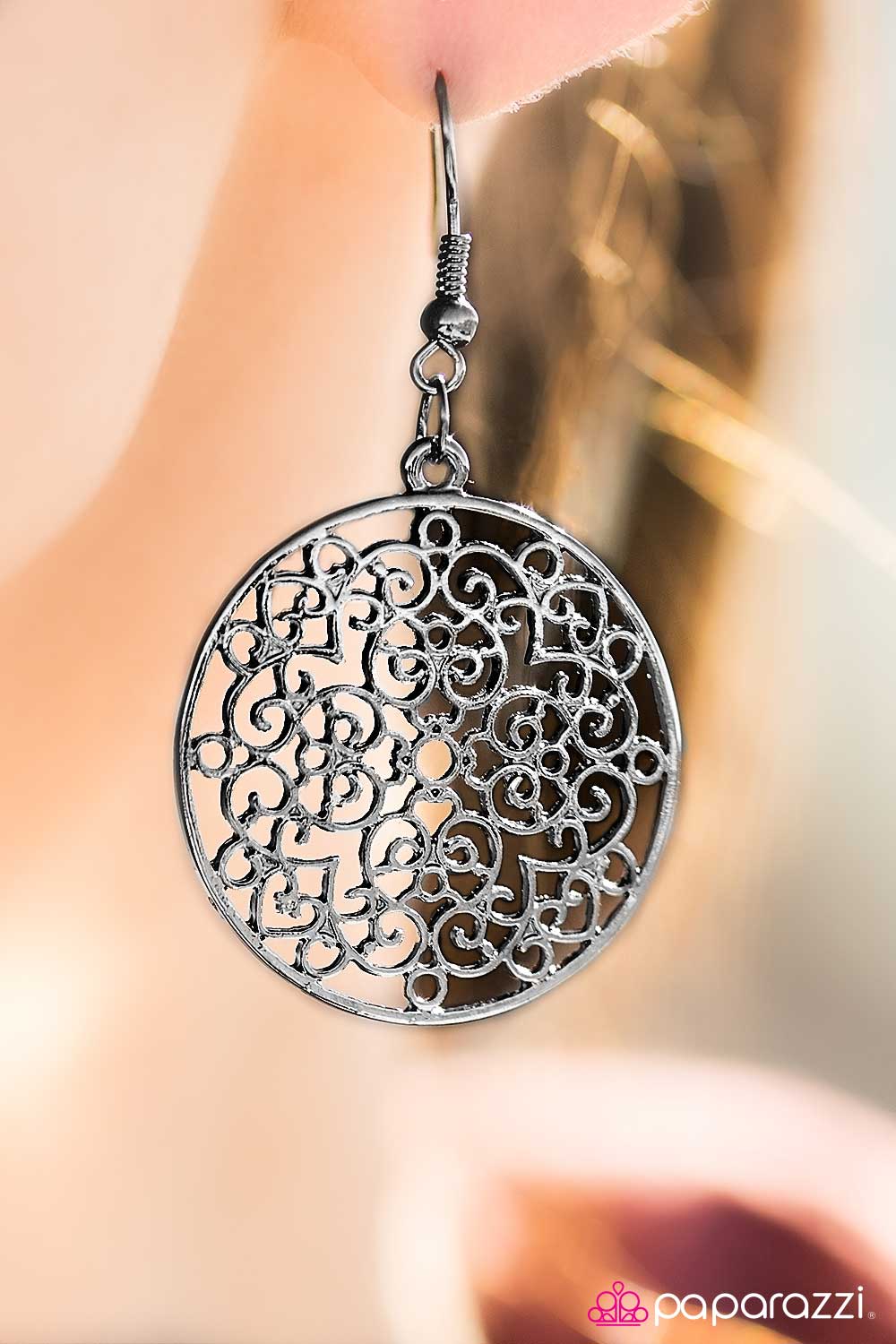Fancy Filigree - Black - Paparazzi earrings
