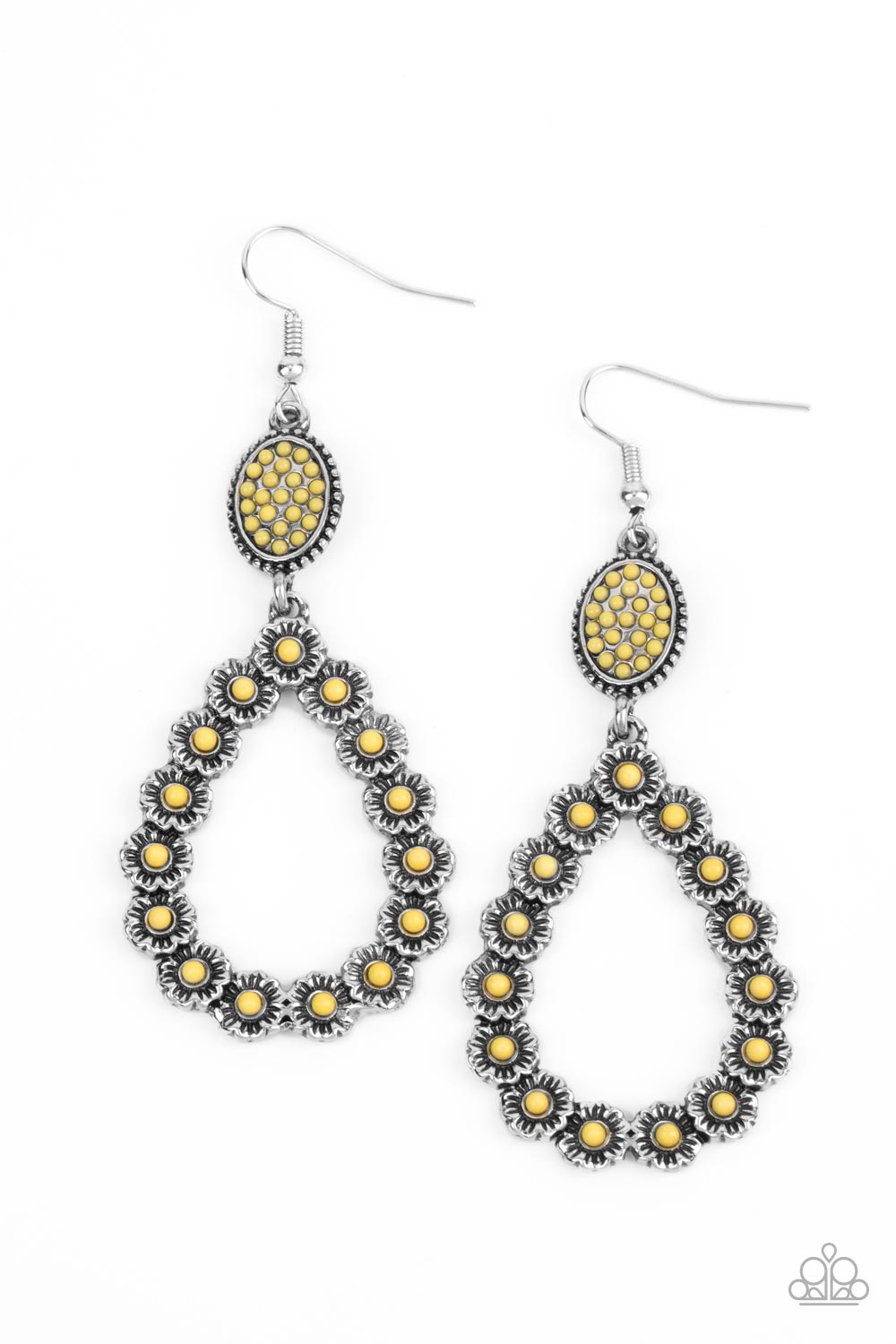 Farmhouse Fashion Show - yellow - Paparazzi earrings