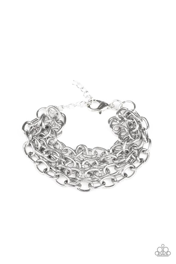 Fast Ball - silver - Paparazzi bracelet