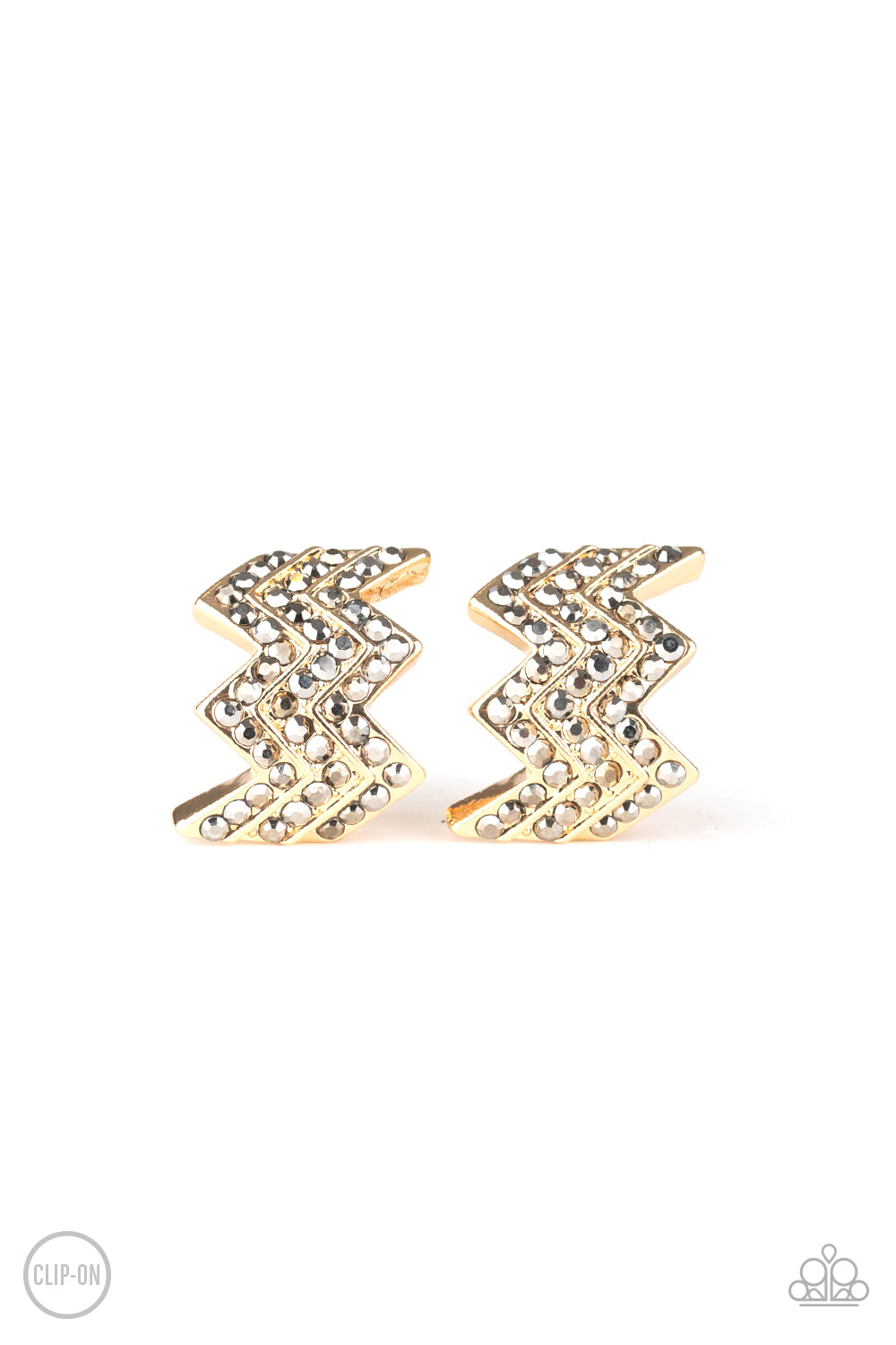 Fast As Lightning - gold - Paparazzi CLIP ON earrings