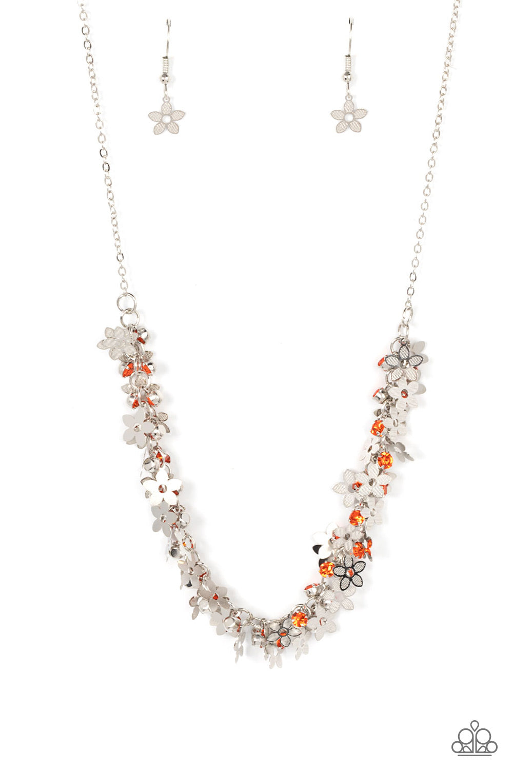 Fearlessly Floral - orange - Paparazzi necklace