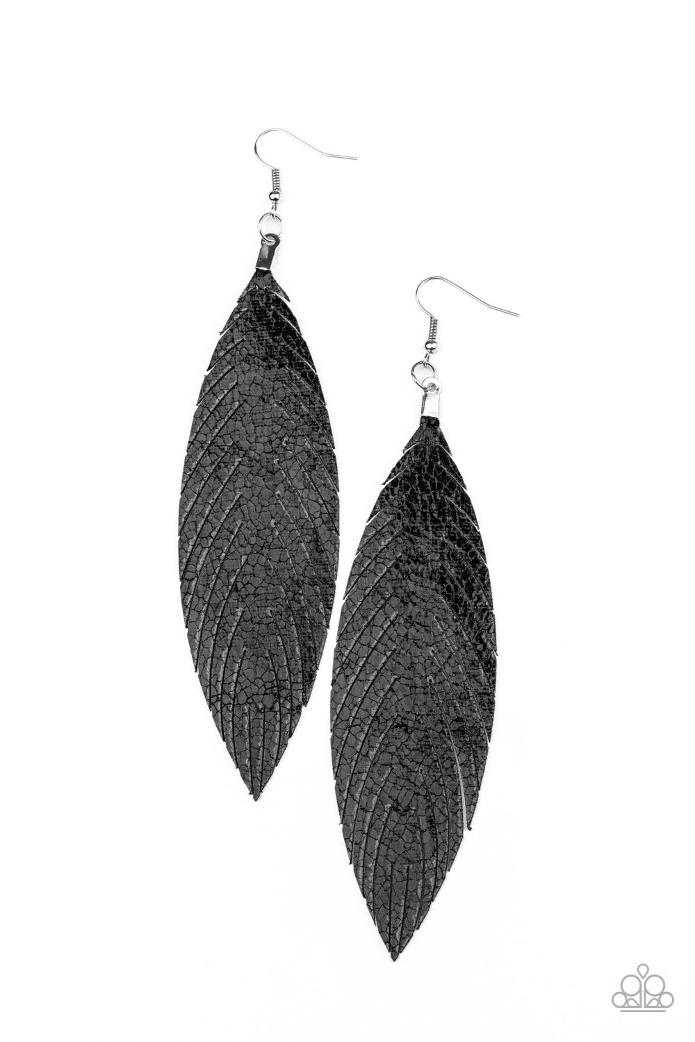 Feather Fantasy - black - Paparazzi earrings