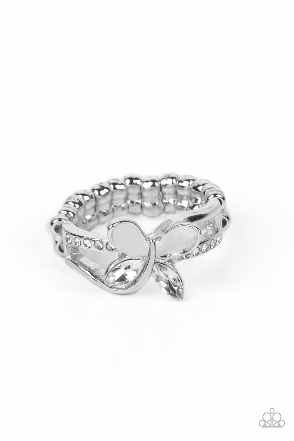 Fetching Flutter - white - Paparazzi ring