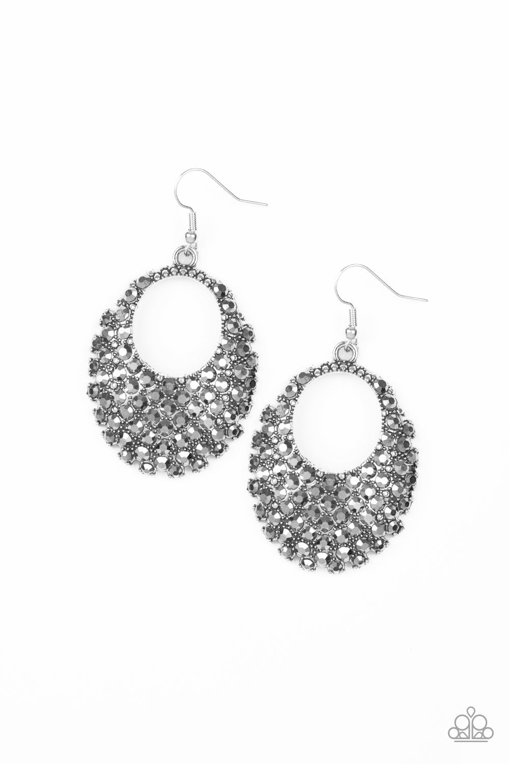 Fierce Flash - silver - Paparazzi earrings