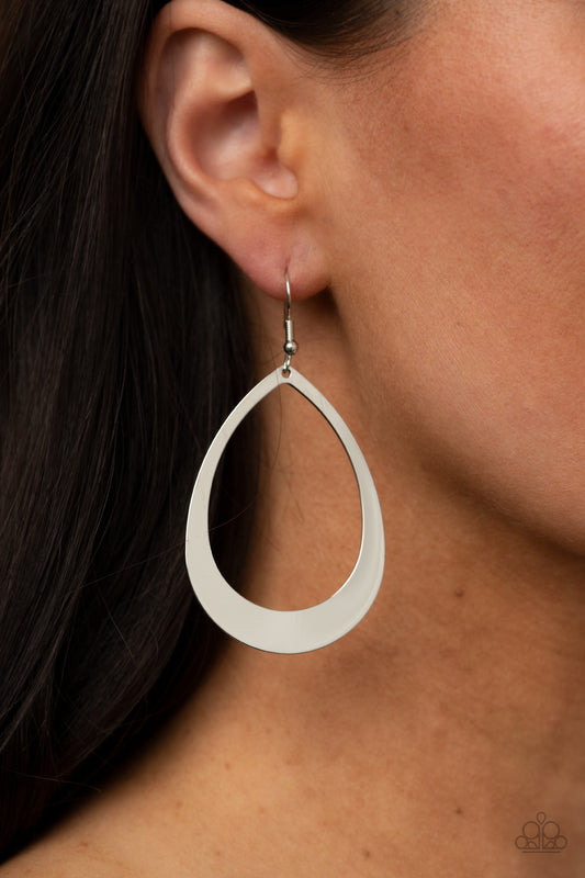 Fierce Fundamentals - silver - Paparazzi earrings