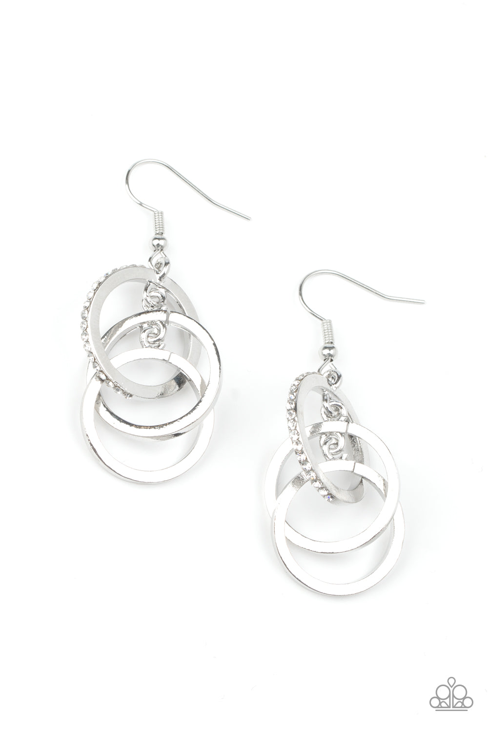Fiercely Fashionable - white - Paparazzi earrings