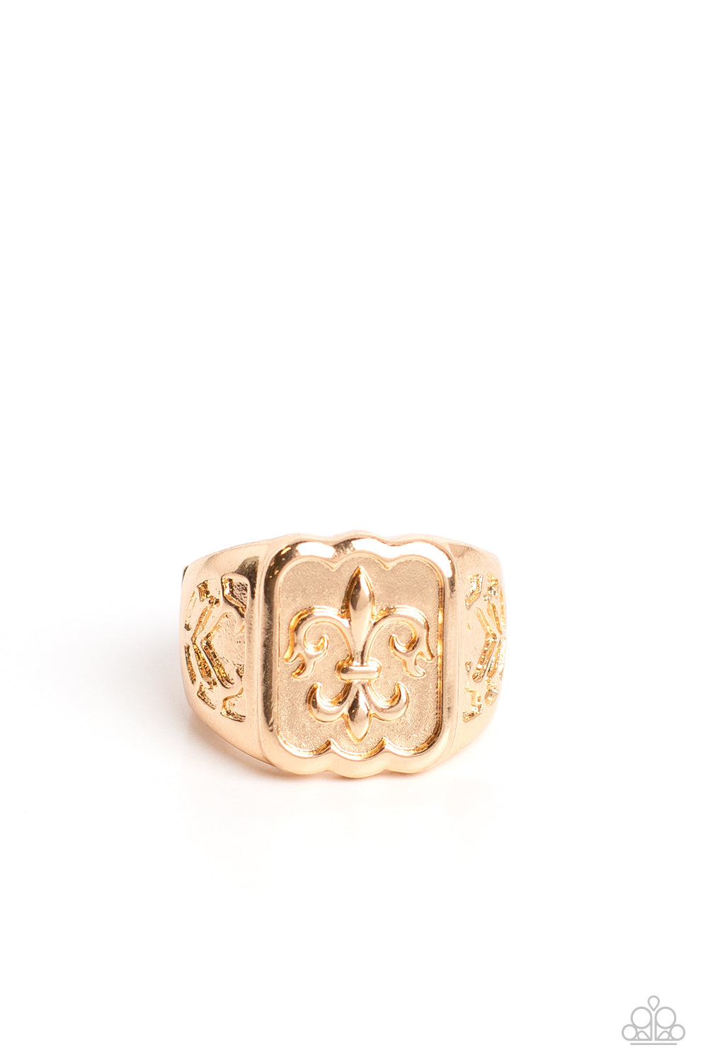 Fiercely Fleur-De-Lis - gold - Paparazzi MENS ring