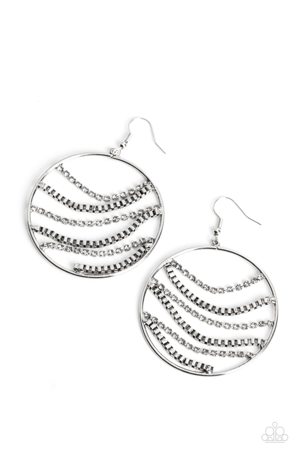 Fighting Fortune - white - Paparazzi earrings