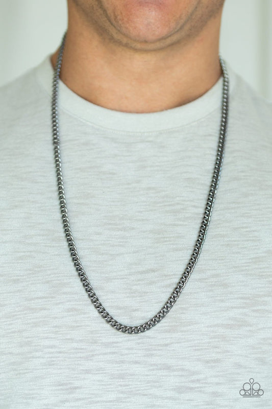 First Rule of Fight Club-black-Paparazzi mens necklace