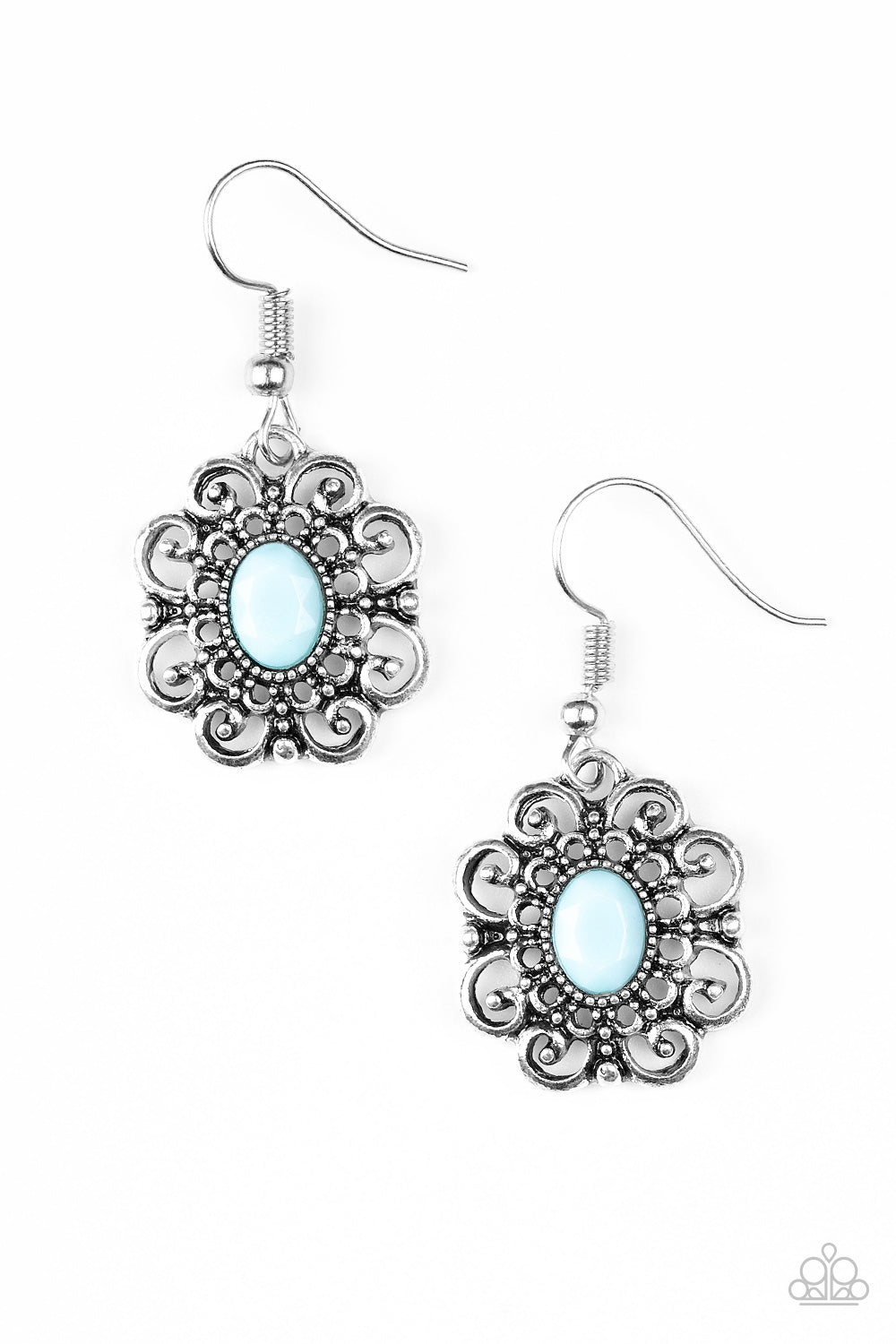 First and Foremost Flowers - blue - Paparazzi earrings