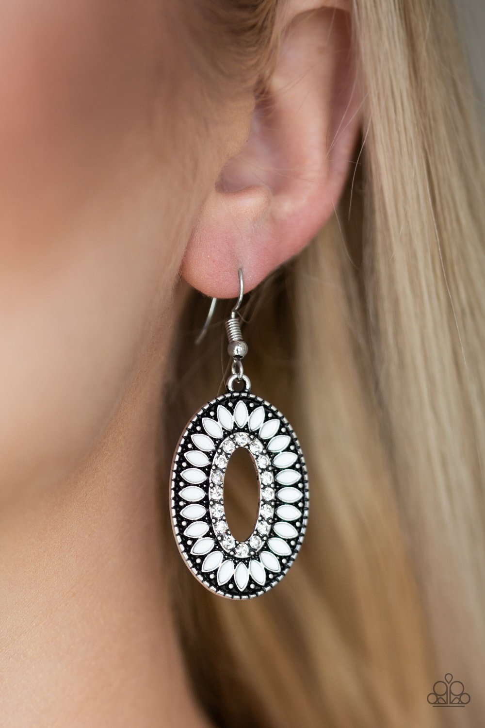 Fishing for Fabulous - white - Paparazzi earrings