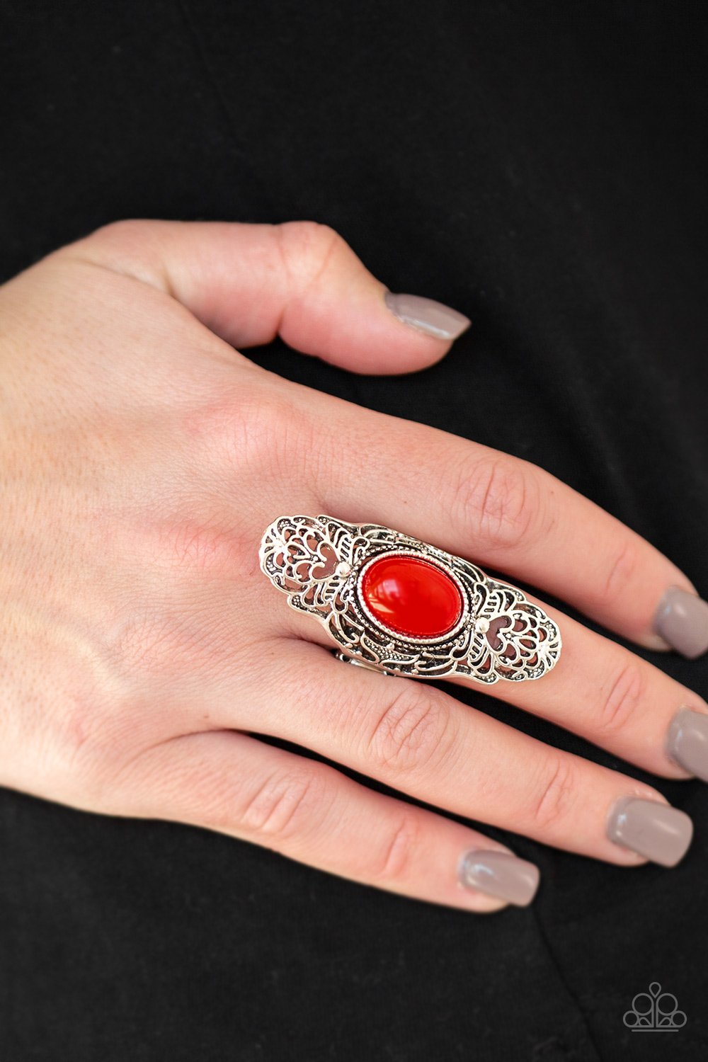 Flair for the Dramatic-red-Paparazzi ring