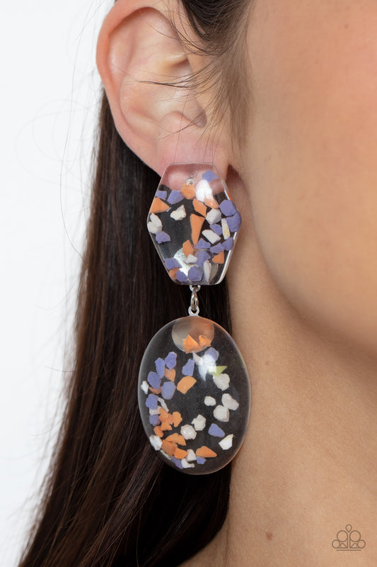 Flaky Fashion - orange - Paparazzi earrings