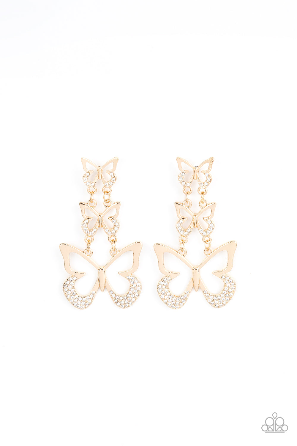 Flamboyant Flutter - gold - Paparazzi earrings