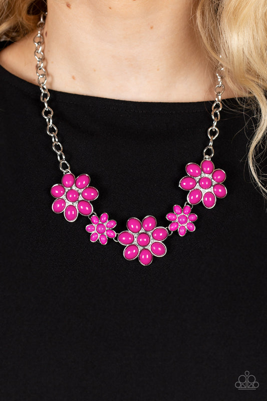 Flamboyantly Flowering - pink - Paparazzi necklace