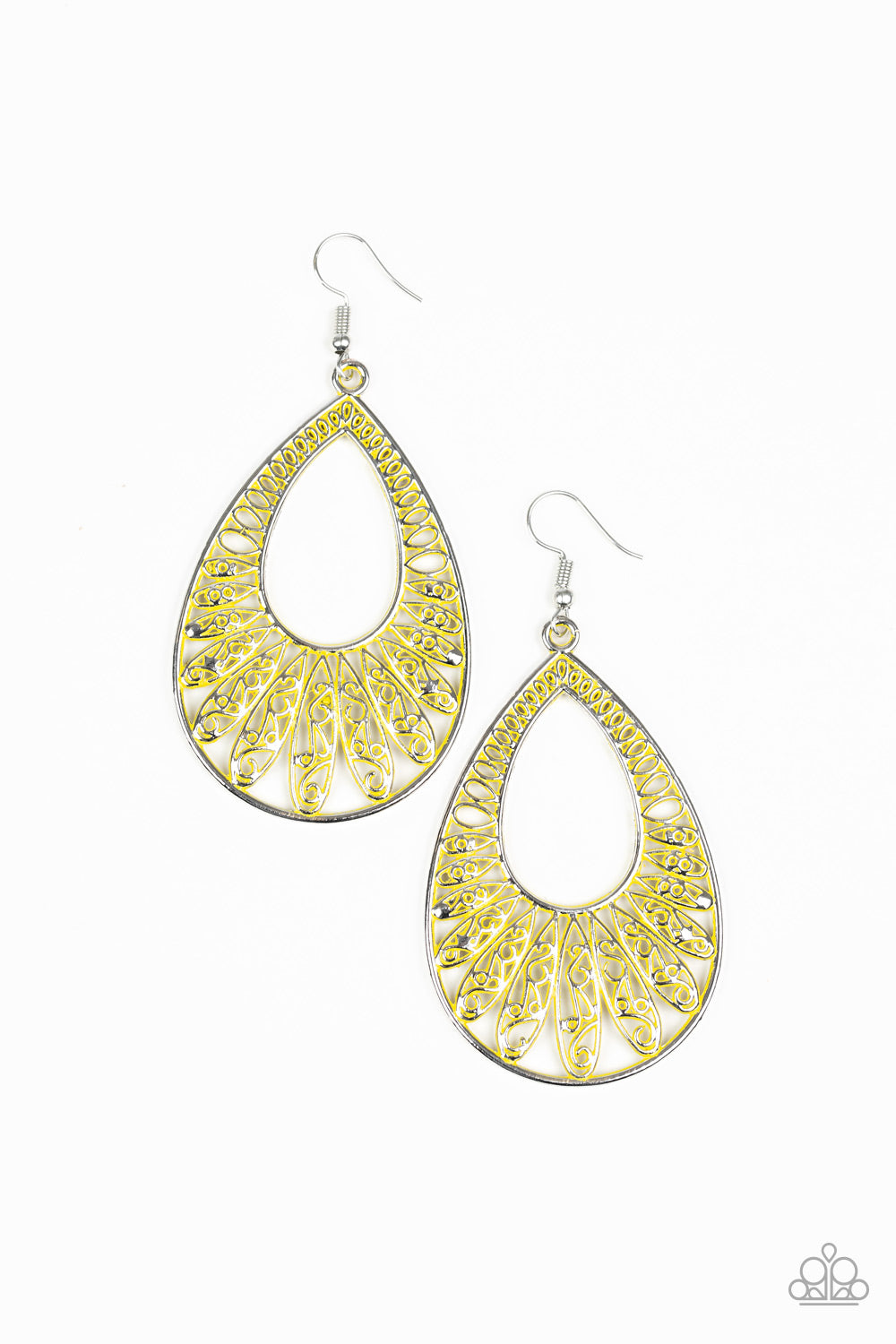 Flamingo Flamenco - yellow - Paparazzi earrings