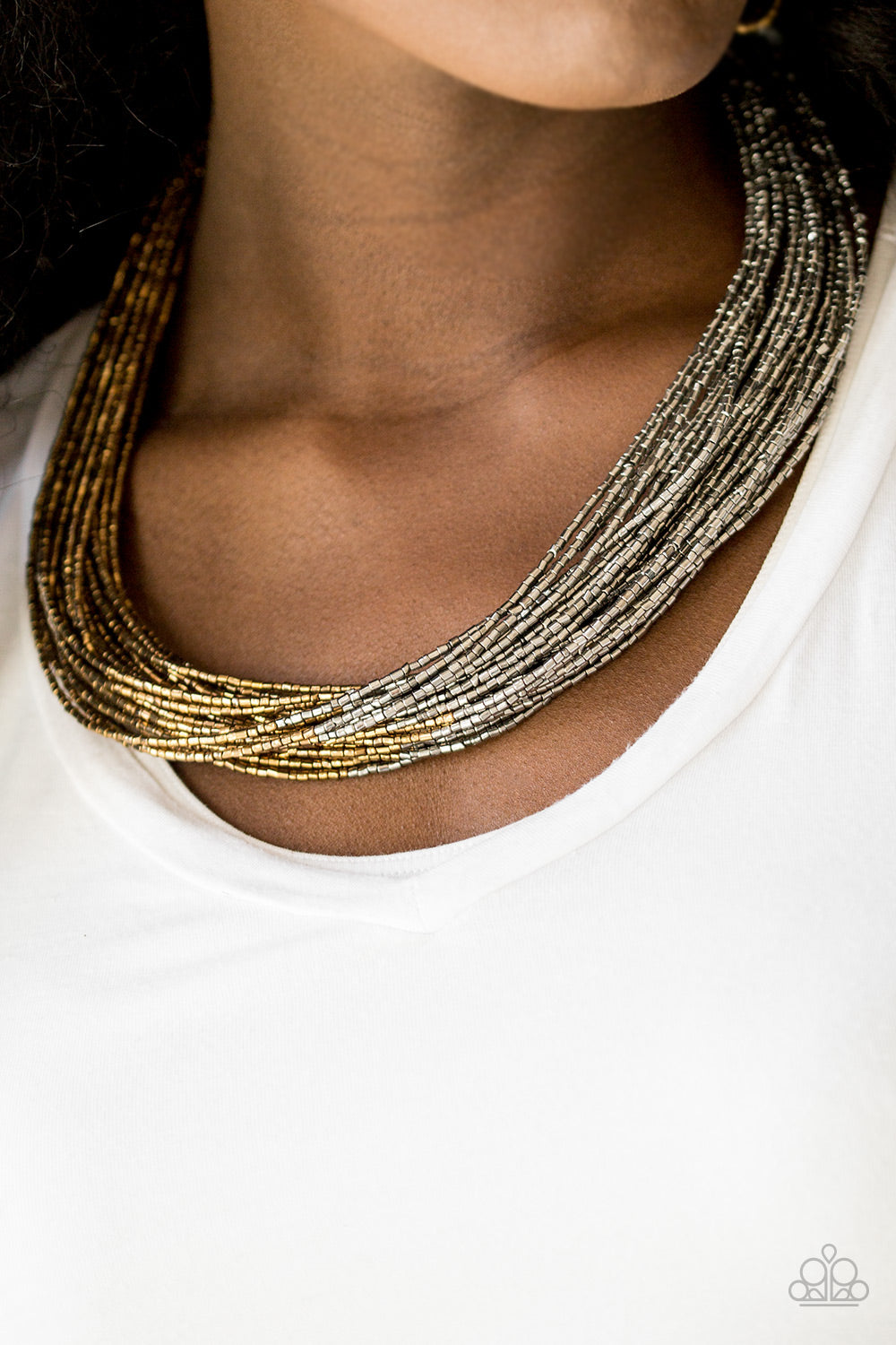 Flashy Fashion - brass - Paparazzi necklace
