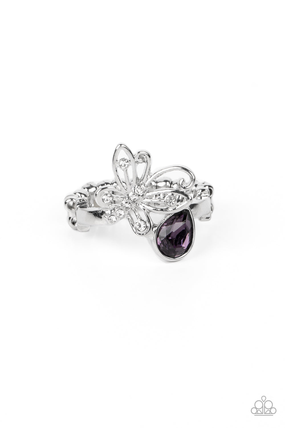 Flawless Flutter - purple - Paparazzi ring