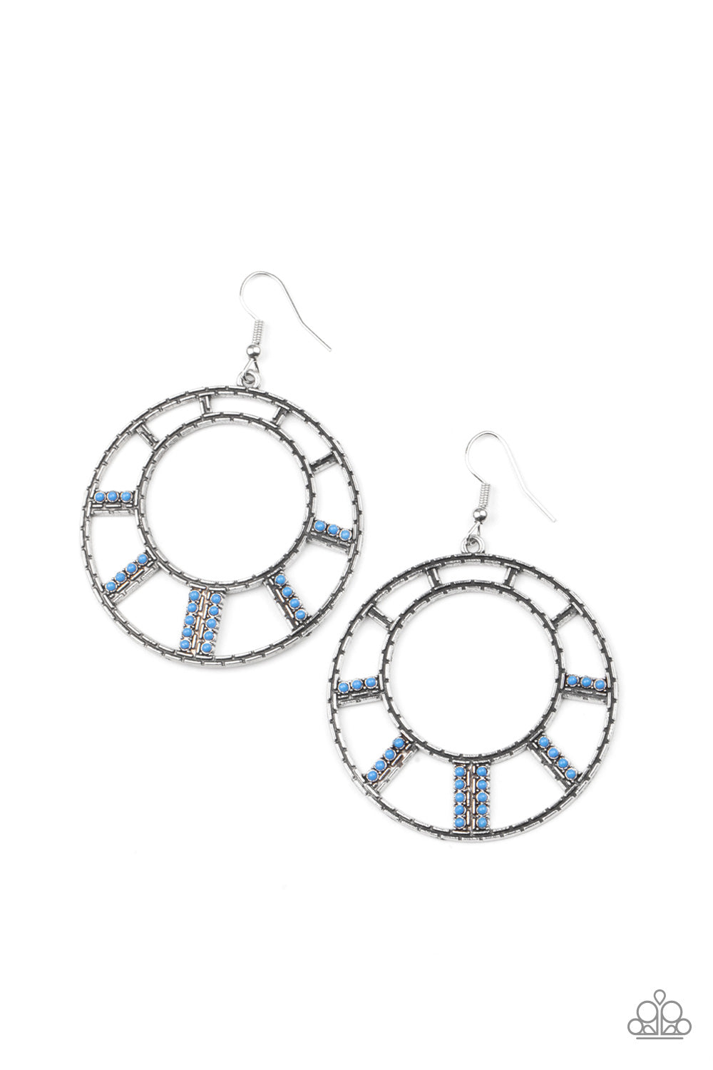 Fleek Fortress - blue - Paparazzi earrings