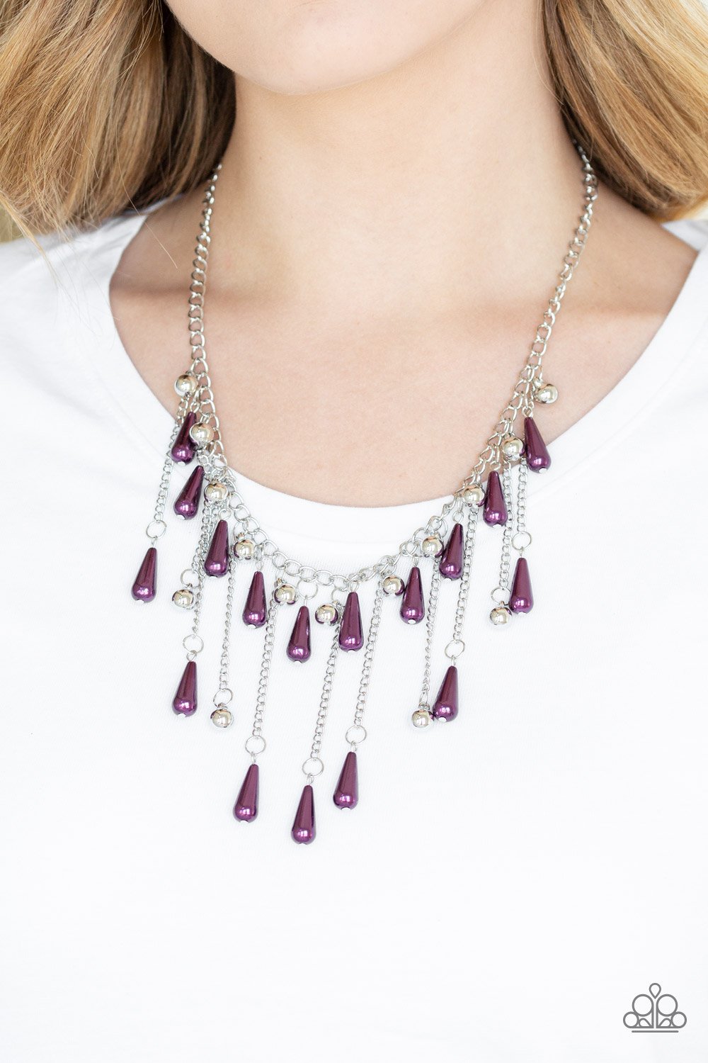 Fleur de Fringe-purple-Paparazzi necklace