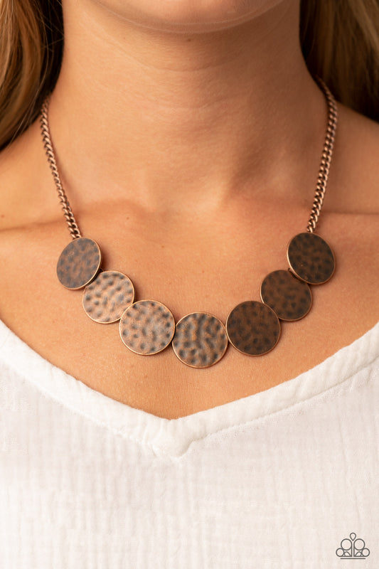 Flip a Coin - copper - Paparazzi necklace
