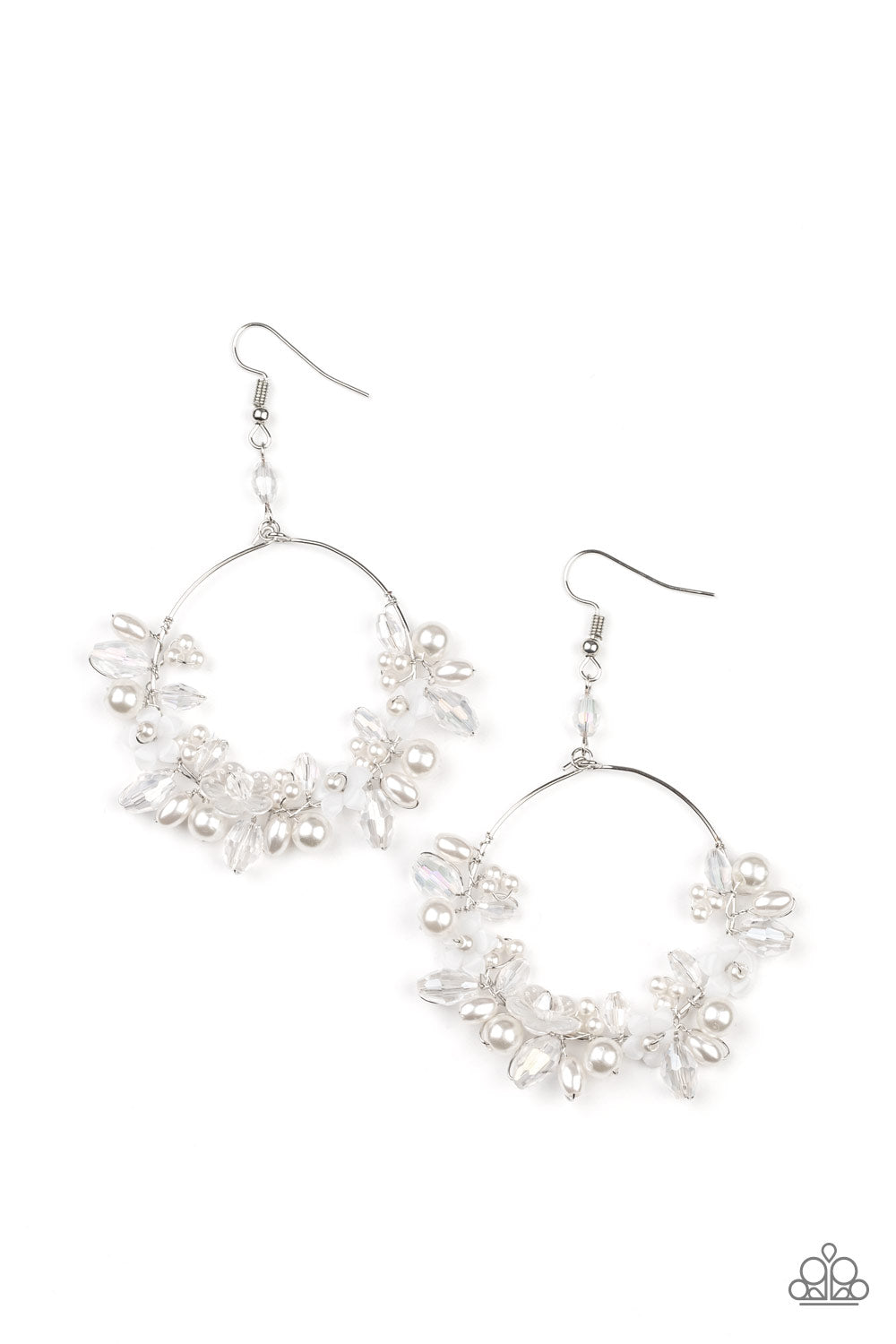 Floating Gardens - white - Paparazzi earrings