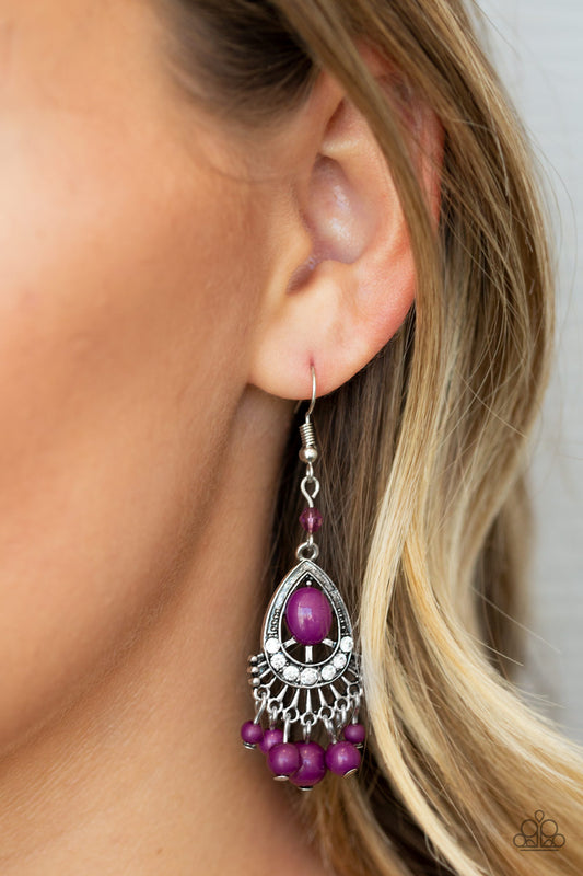 Floating on HEIR - purple - Paparazzi earrings