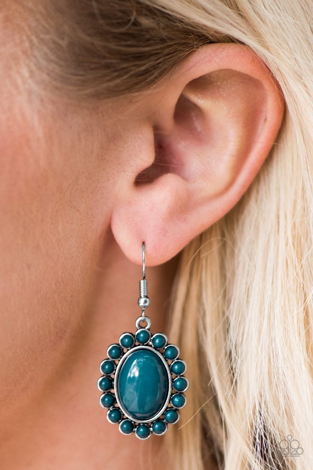 Floral Fest - Blue - Paparazzi earrings