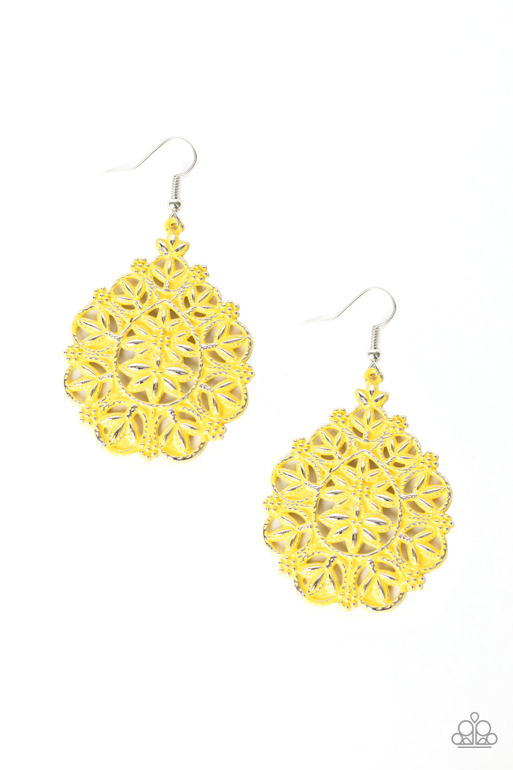 Floral Affair - yellow - Paparazzi earrings