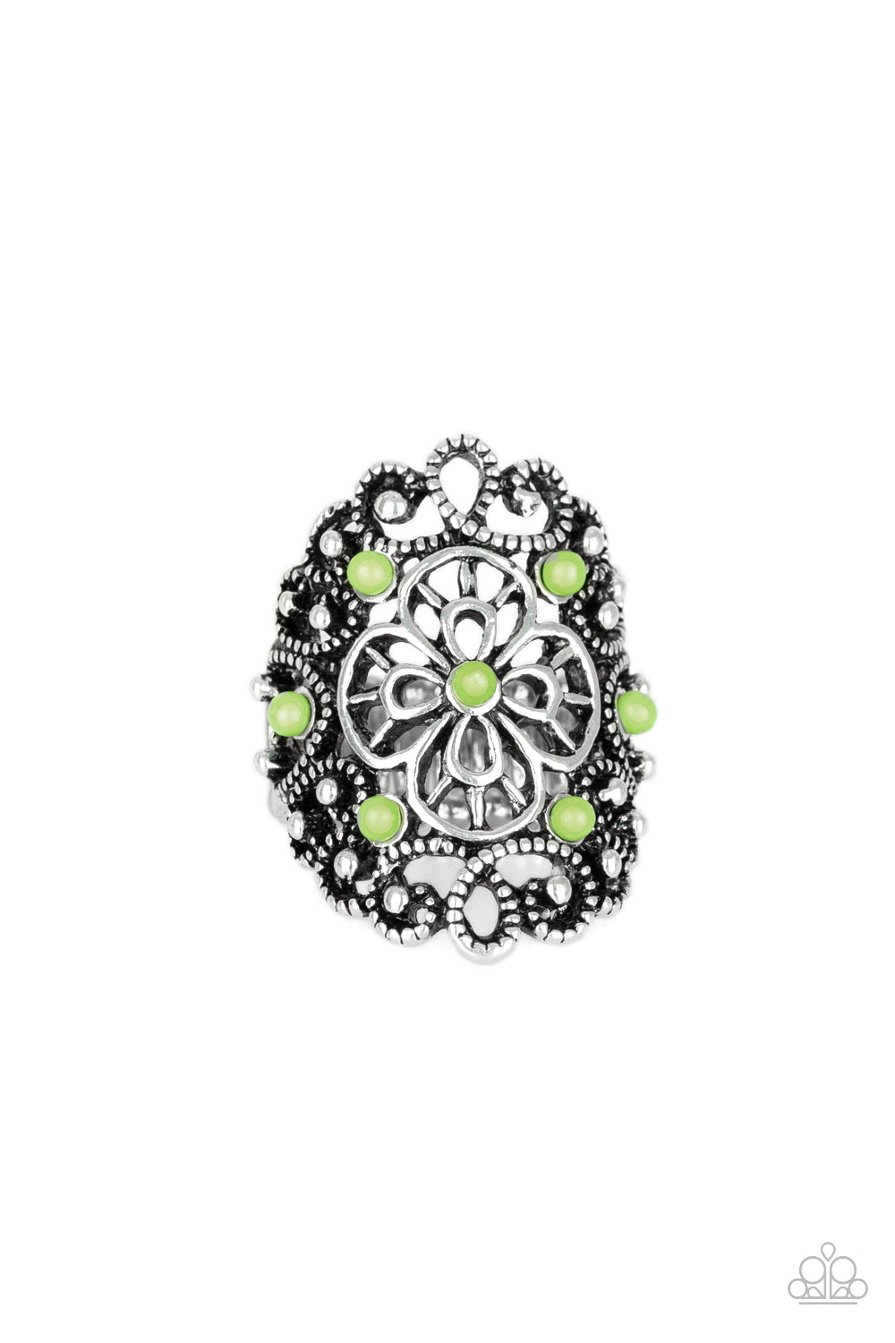 Floral Fancies - green - Paparazzi ring