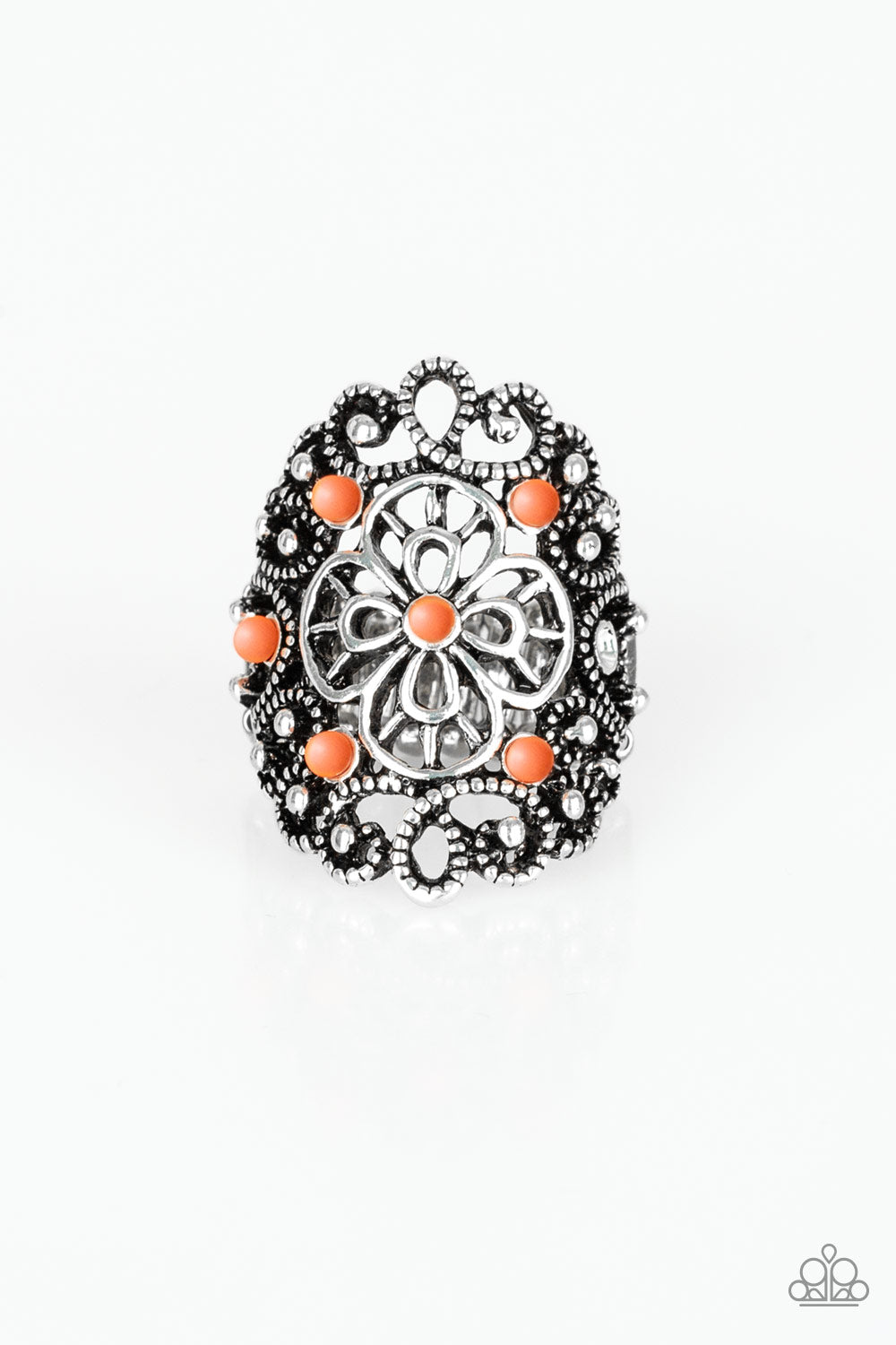 Floral Fancies - orange - Paparazzi ring