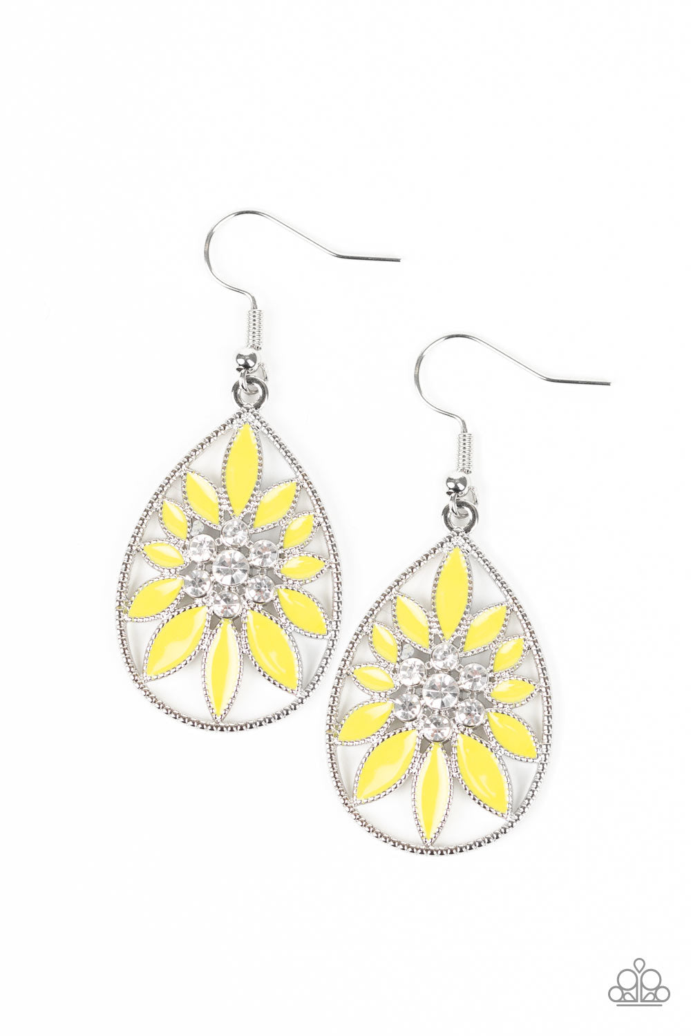 Floral Morals - yellow - Paparazzi earrings