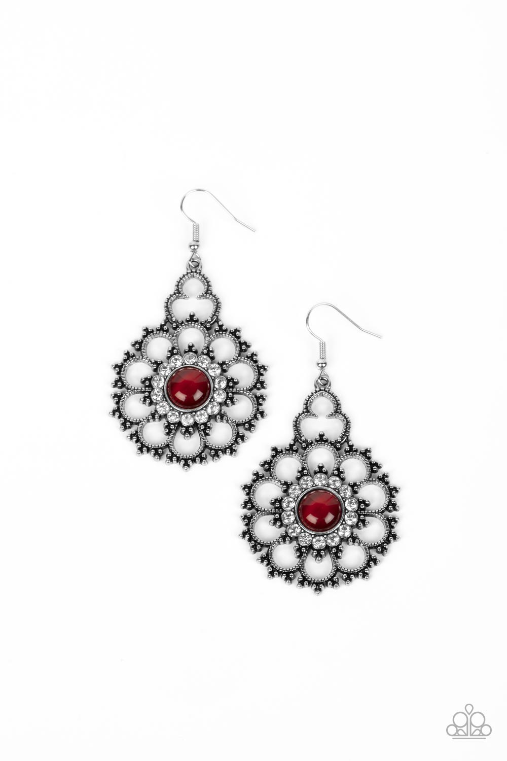 Floral Renaissance - red - Paparazzi earrings