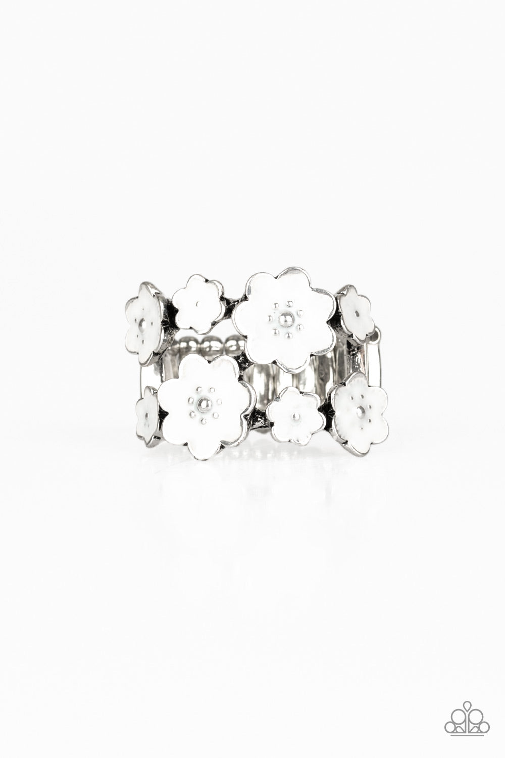 Floral Crowns - white - Paparazzi ring