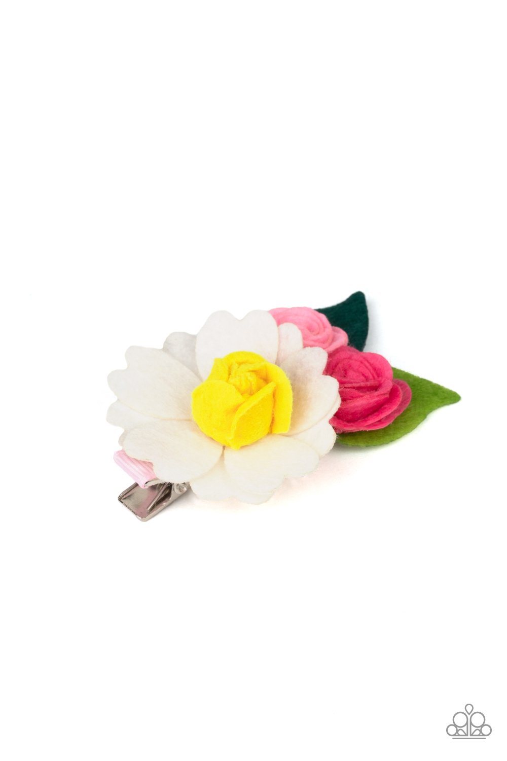 Flower Patch Posh-multi (white)-Paparazzi hair clip