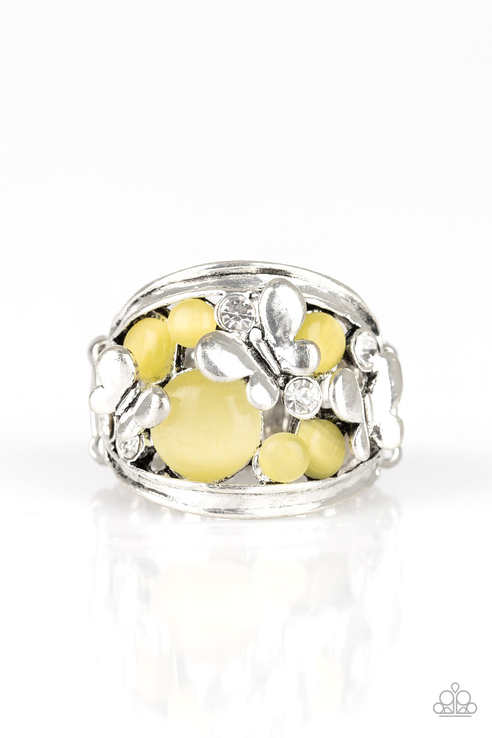 Flutter Me Up - yellow - Paparazzi ring